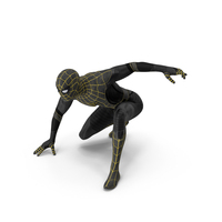 Spiderman Black Suit Ready Pose PNG & PSD Images