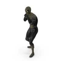 Spiderman Black Suit Fighting Pose PNG & PSD Images