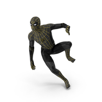Spiderman Black Suit Attached Wall PNG & PSD Images