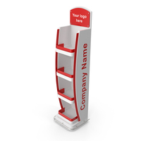White Red Promotion Floor Display Mockup PNG & PSD Images