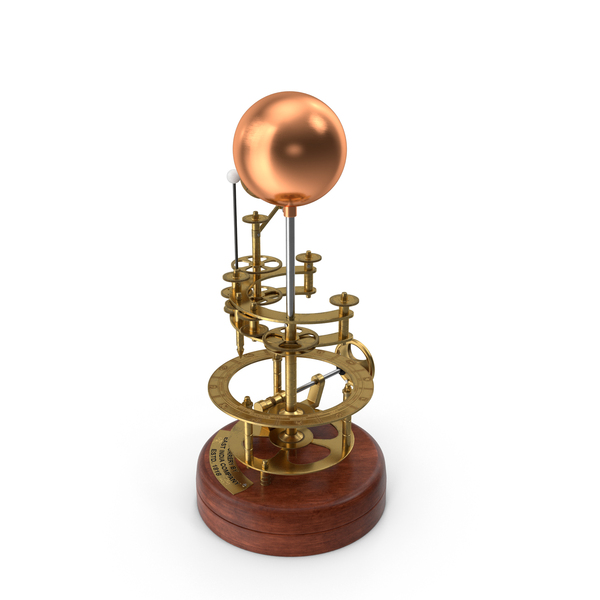 Vintage Brass Solar System Orrery PNG & PSD Images