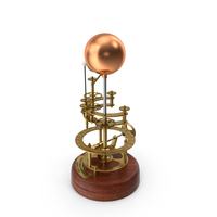 Vintage Brass Solar System Orrery PNG & PSD Images
