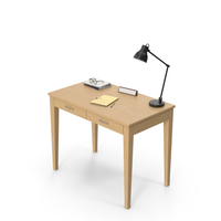 Wooden Desk Set PNG & PSD Images