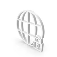 Global Security Icon White PNG & PSD Images