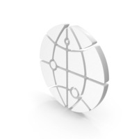 Globe Web Connect Icon White PNG & PSD Images