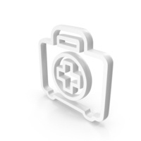Out Line First Aid Kit Icon White PNG & PSD Images