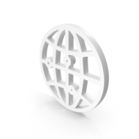 Out Line Globe Web Connect Icon White PNG & PSD Images