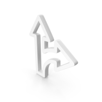 Out Line Two Way Direction Icon White PNG & PSD Images