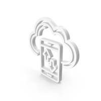 Outline Cloud Data Transfer Symbol White PNG & PSD Images