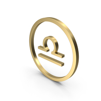 Gold Libra Icon PNG & PSD Images