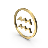 Aquarius Golden Icon PNG & PSD Images