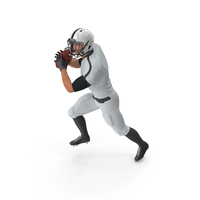 American Football Player White Uniform Running The Ball PNG & PSD Images
