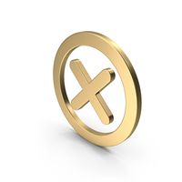 Wrong Icon Gold PNG & PSD Images