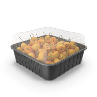 Yellow Cherries in Plastic Container PNG & PSD Images