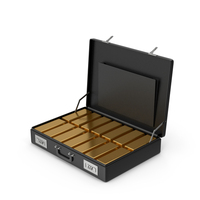 Black Briefcase With Gold Bars PNG & PSD Images