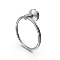 Silver Effect Chrome Plated Wall Mounted Towel Ring PNG & PSD Images