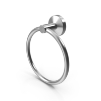 Silver Effect Chrome Plated Wall Mounted Towel Ring Brushed PNG & PSD Images