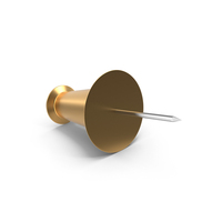Drawing Pin Gold PNG & PSD Images