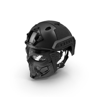 Black Airsoft Tactical Helmet and Mask PNG & PSD Images