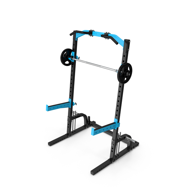 Gym Half Rack With Barbell PNG & PSD Images