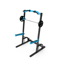 Gym Half Rack With Barbell PNG & PSD Images