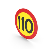 Swedish 110 Speed Limit Sign PNG & PSD Images