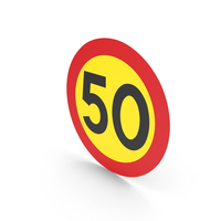 Swedish Sign Speed Limit 50 PNG & PSD Images