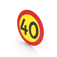Swedish 40 Speed Limit Sign PNG & PSD Images