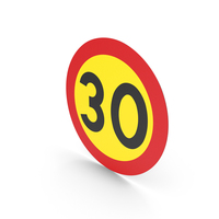 Swedish 30 Speed Limit Sign PNG & PSD Images