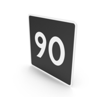 Swedish 90 Maximum Recommended Speed Sign PNG & PSD Images