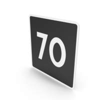 Swedish 70 Maximum Recommended Speed Sign PNG & PSD Images