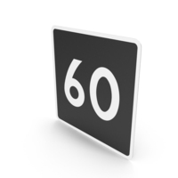 Swedish 60 Maximum Recommended Speed Sign PNG & PSD Images