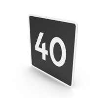 Swedish 40 Maximum Recommended Speed Sign PNG & PSD Images