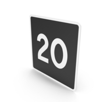 Swedish 20 Maximum Recommended Speed Sign PNG & PSD Images
