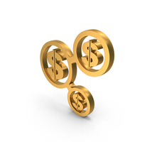 Dollar Share Network Circular Symbol PNG & PSD Images
