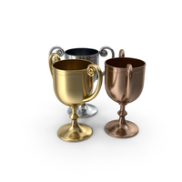 Gold, Silver And Bronze Cups PNG & PSD Images