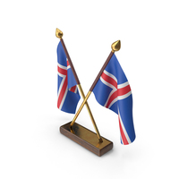 Iceland Cloth Two Flags Stand PNG & PSD Images