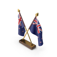 New Zealand Cloth Two Flags Stand PNG & PSD Images
