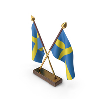 Sweden Cloth Two Flags Stand PNG & PSD Images