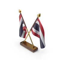 Thailand Cloth Two Flags Stand PNG & PSD Images