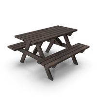 Picnic Table Mid Brown Dirty PNG & PSD Images