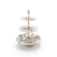 Three Layers Porcelain Cake Plates PNG & PSD Images