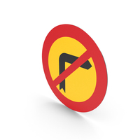 Spanish Right Turn Prohibited Sign PNG & PSD Images
