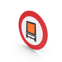 Spanish No Vehicles Carrying Dangerous Goods Sign PNG & PSD Images