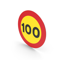 Spanish 100 Maximum Speed Sign PNG & PSD Images