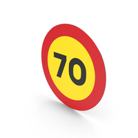 Spanish Sign Maximum Speed 70 PNG & PSD Images