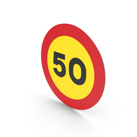 Spanish Sign Maximum Speed 50 PNG & PSD Images