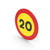 Spanish Sign Maximum Speed 20 PNG & PSD Images