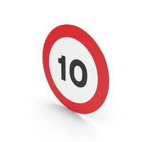 Spanish Sign Maximum Speed 10 PNG & PSD Images