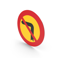 Spanish Left Turn Prohibited Sign PNG & PSD Images